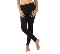 ALBERT KREUZ Damen Yoga Leggings Bio-Stretchbaumwolle Highwaist Umklappbund schwarz, 36/38 S