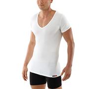 ALBERT KREUZ Deep-V-Unterhemd Business Herrenunterhemd aus Micromodal Light atmungsaktiv Kurzarm weiß 7/XL