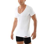 ALBERT KREUZ Deep-V-Unterhemd Business Herrenunterhemd aus Stretch-Bauwolle mit extra-tiefem V-Ausschnitt Kurzarm weiß 4/S