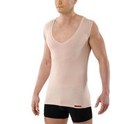 ALBERT KREUZ Deep-V-Unterhemd Business Herrenunterhemd unsichtbar aus Micromodal Light atmungsaktiv ohne Arm Hautfarbe Nude 5/M