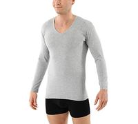 ALBERT KREUZ Herren Langarm-Unterhemd Bio-Baumwolle mit Elastan V-Ausschnitt grau 08/XXL