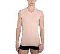 ALBERT KREUZ V-Unterhemd unsichtbar Business Herrenunterhemd Tanktop aus Bio-Stretch-Baumwolle ohne Arm Beige 6/L