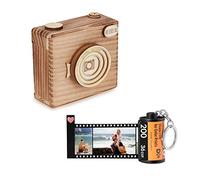 ALBERTBAND Personalisiert Schlüsselanhänger mit Eigenem Foto Gravur Bedrucken mit 5/8/10/15/20 Stück Fotofilm-Rollen Schlüsselbund Geschenk für Weihnachten Geburtstag (FilmRoll+Kamerabox-8pcs)