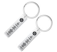 ALBERTBAND Schlüsselbund Damen Personalisierte Scannbare Musik Spotify Code Schlüsselbund Benutzerdefiniert Ihr Musiklied Schlüsselbund (2 pcs-Silver)