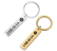 ALBERTBAND Schlüsselbund Damen Personalisierte Scannbare Musik Spotify Code Schlüsselbund Benutzerdefiniert Ihr Musiklied Schlüsselbund (Silver&Gold)