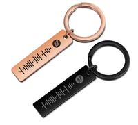 ALBERTBAND Schlüsselbund Damen Personalisierte Scannbare Musik Spotify Code Schlüsselbund Benutzerdefiniert Ihr Musiklied Schlüsselbund (Rosegold&Black)