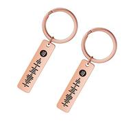 ALBERTBAND Schlüsselbund Damen Personalisierte Scannbare Musik Spotify Code Schlüsselbund Benutzerdefiniert Ihr Musiklied Schlüsselbund (2 pcs-Rosegold)