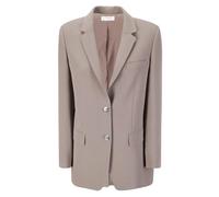 Alberto Biani - Single-Breasted Jacket With Classic Collar And Str - Größe 44 - grau
