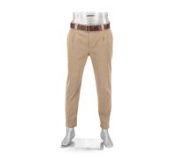 Alberto Herren Bundfaltenhose Mike, Pima Baumwolle cropped, beige, 31/34