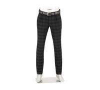 Alberto Herren Bundfaltenhose Lou, Regular Fit, Flanell, anthrazit kariert grau, 32/34
