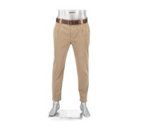 Alberto Herren Bundfaltenhose Mike, Pima Baumwolle cropped, beige, 36/36