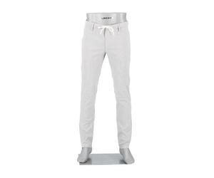 Alberto Herren Hose Chino Jump, Slim Fit, Baumwolle-Leinen, creme gemustert grau, 29/32