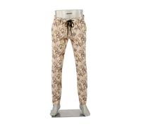 Alberto Herren Hose Chino Jump, Slim Fit, Leinen-Baumwolle, taupe gemustert multicolor, 33/32