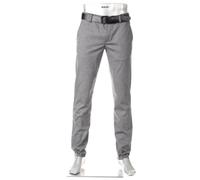 Alberto Herren Hose Chino Lou, Regular Fit, Baumwolle, grau meliert, 35/32