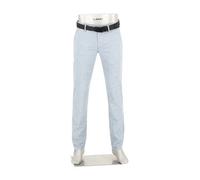 Alberto Herren Hose Chino Lou, Regular Fit, Baumwolle-Leinen, blau meliert, 38/30