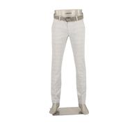 Alberto Herren Hose Chino Lou, Regular Fit, Baumwolle-Leinen, graublau kariert, 31/34