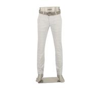 Alberto Herren Hose Chino Lou, Regular Fit, Baumwolle-Leinen, graublau kariert, 32/32