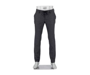 Alberto Herren Hose Flanell Look, Jump, Slim Fit, Mikrofaser, anthrazit meliert grau, 38/34