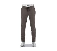 Alberto Herren Hose Jump, Slim Fit, Flanell, dunkelbraun meliert, 36/32