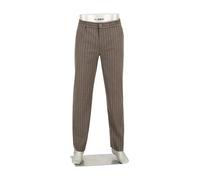 Alberto Herren Hose Flanell Stipe, Luis-GU-GT, Wide Fit, Mikofaser-Stretch, braun gestreift, 36/30
