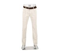 Alberto Herren Hose Glencheck, Lou-J-PL, Regular Fit, Baumwolle-Leinen, beige, 31/32