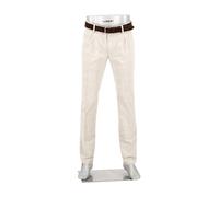 Alberto Herren Hose Glencheck, Lou-J-PL, Regular Fit, Baumwolle-Leinen, beige, 32/36