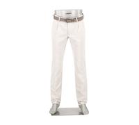 Alberto Herren Hose Glencheck, Lou-J-PL, Regular Fit, Baumwolle-Leinen, hellgrau beige, 32/36