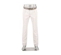 Alberto Herren Hose Glencheck, Lou-J-PL, Regular Fit, Baumwolle-Leinen, hellgrau beige, 36/30