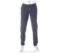 Alberto Tapered Fit Leinenhose dunkelblau, Einfarbig