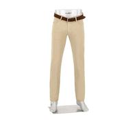 Alberto Herren Hose Leinen Twill, Pipe, Regular Fit, Leinen-Mix, beige, 33/32
