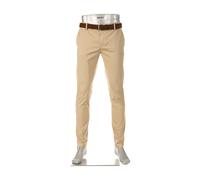 Alberto Herren Hose Light Cotton, Jump, Slim Fit, Baumwoll-Stretch, beige, 34/30