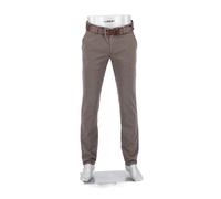 Alberto Herren Hose New Wool Look, Lou, Regular Fit, Baumwoll-Stretch, braun meliert, 33/36