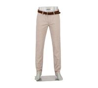 Alberto Herren Hose New Wool Look, Lou, Regular Fit, Baumwoll-Stretch, ecru-greige meliert blau, 33/34