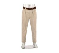 Alberto Herren Hose Smart Herringbone, Ted-C, Wide Fit, Mikrofaser cropped, greige beige, 34/34