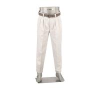 Alberto Herren Hose Smart Herringbone, Ted-C, Wide Fit, Mikrofaser cropped, hellgrau, 36/34