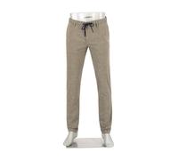 Alberto Herren Hose Soft Herringbone, Jump, Slim Fit, Baumwolle-Leinen, grün-braun beige, 33/32