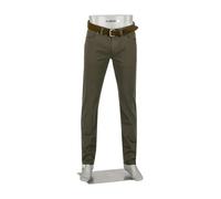 Alberto Herren Hose Super Twill, Pipe, Regular Fit, Baumwoll-Mix, military grün, 33/34
