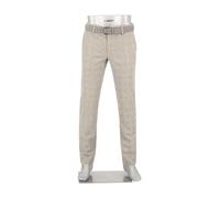 Alberto Herren Hose Wool Ceck, Lou, Regular Fit, Woll-Stretch, beige kariert, 33/34
