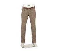 Alberto Herren Hose Wool Herringbone, Lou, Regular Fit, Wolle-Seide, braun gemustert grau, 33/30