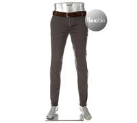 Alberto Herren Hose Rob, Slim Fit, Baumwolle T400®, braungrau, 38/34