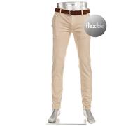 Alberto Herren Hose Rob, Slim Fit, Baumwolle T400®, hellbeige, 32/34