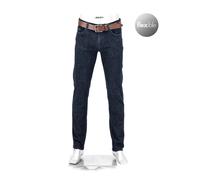 Alberto Herren Jeans Super Stretch, Pipe, Regular Fit, Baumwolle T400®, navy blau, 35/36
