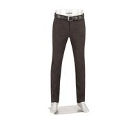 Alberto Herren Hose Smooth Jersey, Rob, Slim Fit, Mikrofaser-Stretch, mokka-salbei-beige gemustert braun, 35/32