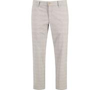 Alberto Herren Hose Chino Lou, Regular Fit, Baumwolle-Leinen, graublau kariert, 33/32