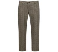 Alberto Herren Hose Jersey Check, Rob, Slim Fit, Mikrofaser-Mix, graubraun kariert, 32/34