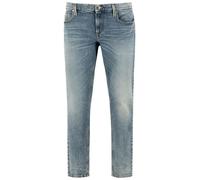 Alberto Herren Jeans Slipe, Tapered Fit, Baumwoll-Stretch, hellblau, 35/32
