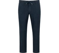 Alberto Tapered Fit Leinenhose dunkelblau, Einfarbig