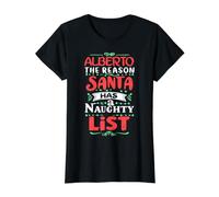 Alberto Weihnachtsmann Spruch Lustig Alberto Name Preisgünstiges Grafik-T-Shirt, Damen, Schwarz, L