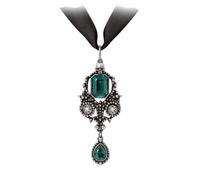 Alchemy England Lost Jewels of Paris Halskette Grüner Kristall Gothic Anhänger