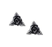 Alchemy Gothic Black Rose Ear Studs Ohrstecker-Set schwarz silberfarben
